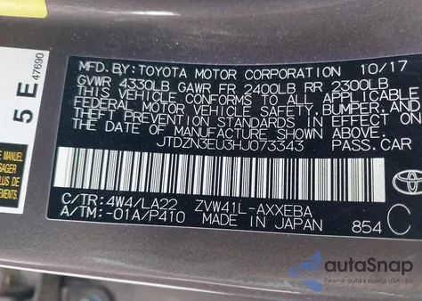 2017 Toyota Prius V Five из США, поврежденный, VIN JTDZN3EU3HJ073343